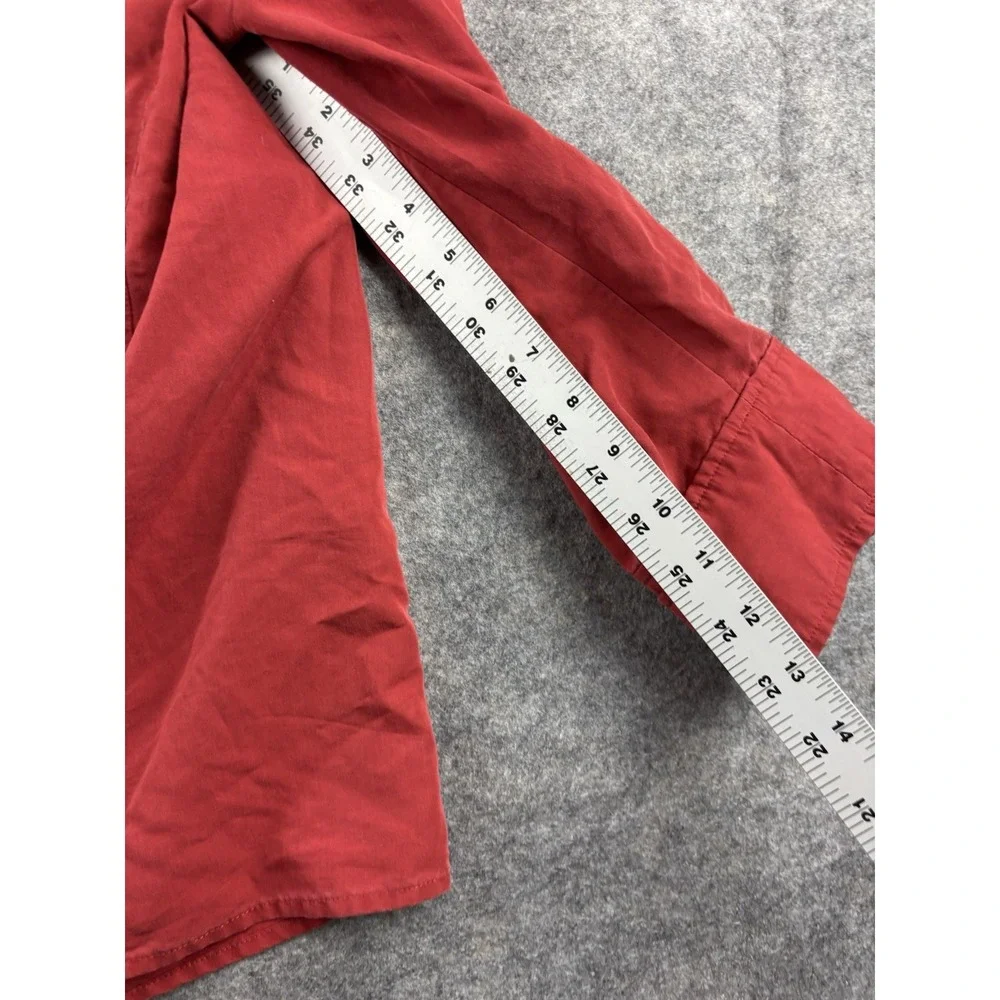 Liz Claiborne First Issue Women's 100% Silk Long Sleeve Button Down Red Size 12